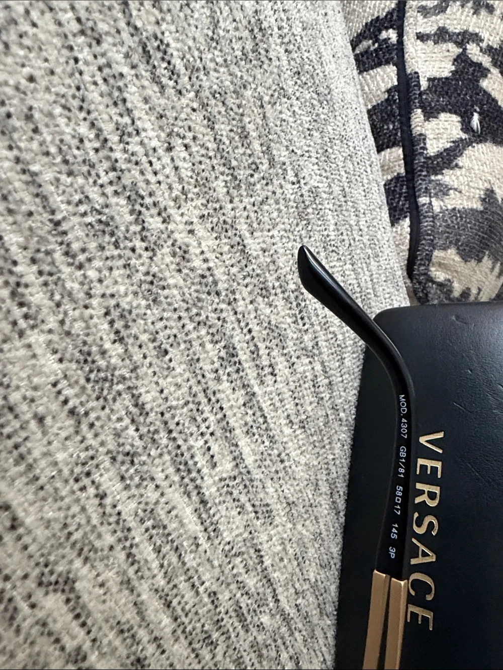 Versace Men’s Black Sunglasses with Gold Temple Accents